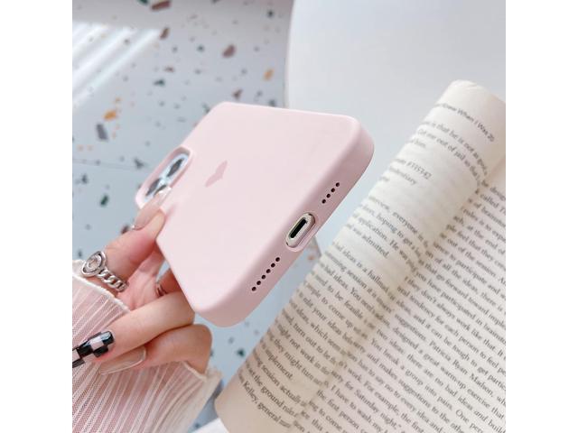 Jmltech Compatible with iPhone 13 Pro Max Case Cute for Women Girls Pink Heart Slim Liquid Silicone Pretty Protective Phone Case for iPhone 13 Pro...