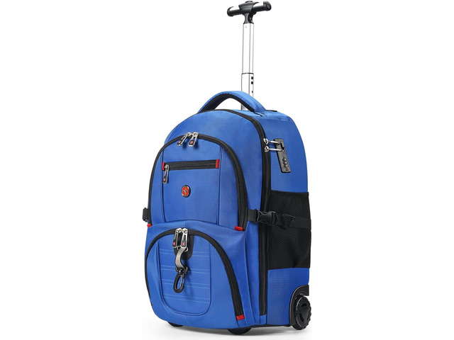 star cloud 21x14x9 Rolling Backpack with Wheels - Water-Resistant, 17.3' Laptop Compartment, Ideal Carry-On for Overnight Travel, College, Work -...