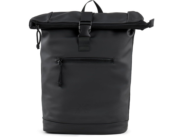X RAY Roll Top Laptop Backpack for Men Women, PU Leather Expandable Roll Up Backpack Capacity Adjustable 22L & Fits 15.6' Laptop, Black