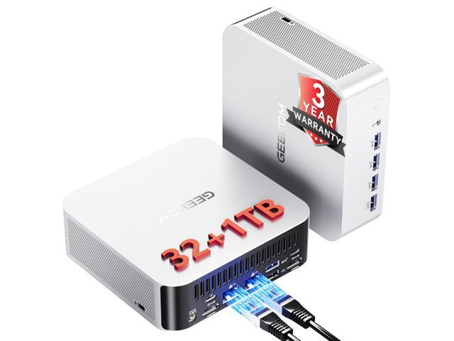 GEEKOM A8 MAX Gaming Mini PC AMD Ryzen 9 8945HS(Desktop Alternative), 32GB DDR5 & 1TB Expandable SSD for Design & AI Tools, Dual LAN, Quiet Win11.