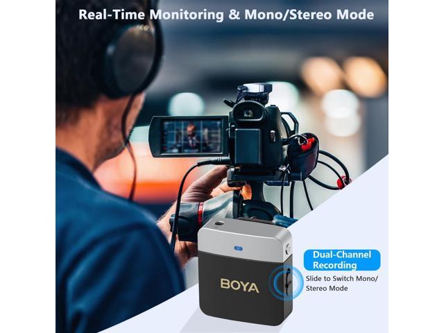 BOYA Wireless Lavalier Microphone BY-M1V2 Dual Channel Wireless Microphones for Cameras DSLR Smartphone Cordless Clip on Lapel Mic for Video...