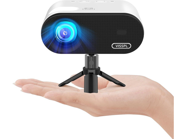 Mini Projector with WiFi and Bluetooth, VISSPL Full HD 1080P Projector, Portable Outdoor Projector with Tripod, Home Theater Movie Phone Projector...