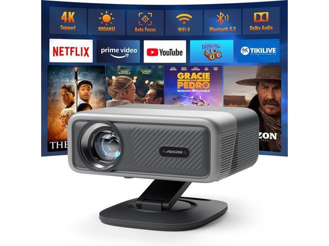 AI Auto Focus Smart Projector with Wifi and Bluetooth,Auto Focus & Keystone Projector 4K, 3D DoIby Audio, 800ANSI Outdoor Projector with...