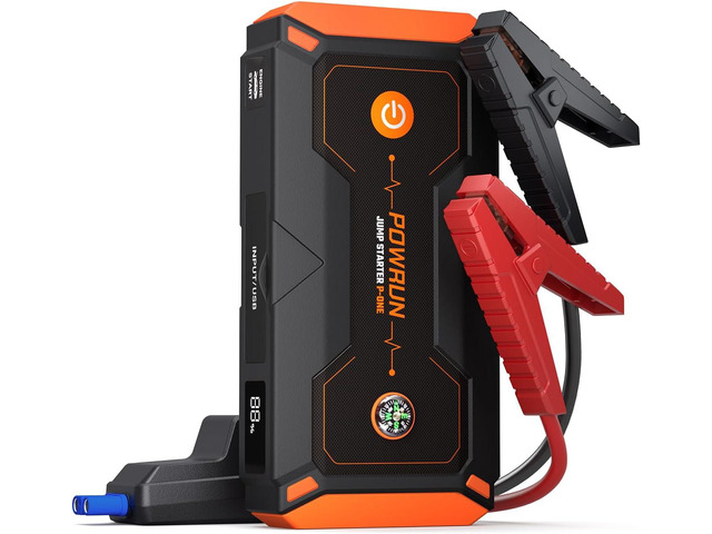 Powrun P-ONE Jump Starter, 2000A Portable Jump Box - Car Jump Starter Battery Pack for up to 8.0L Gas and 6.5L Diesel Engines, 12V Battery Jump...