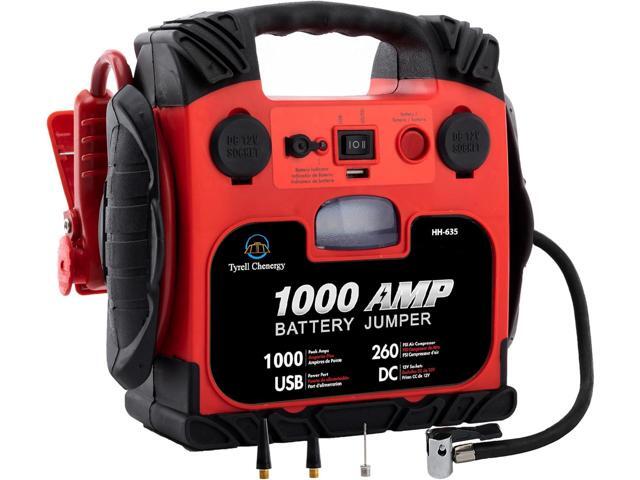 Car Battery Jump Starter with Air Compressor Portable Tire Inflator,260PSI 1000Amp Battery Booster Jumper Box(Up to 5L Gas or 5L Diesel) Power.
