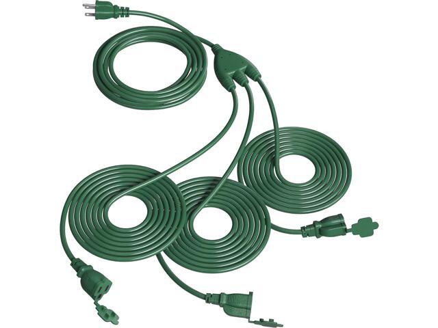 SURAIELEC Outdoor Extension Cord with Multiple Outlets, (15+10+10+10) 45FT Total, 25FT End to End, 1-3 Multi Plug Splitter, 16/3C SJTW, for...
