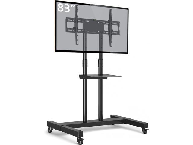 TAVR Furniture Mobile TV Stand Rolling TV Cart Floor Stand with Mount on Lockable Wheels Height Adjustable for 32-83 Inch TV Stand Flat Screen or...