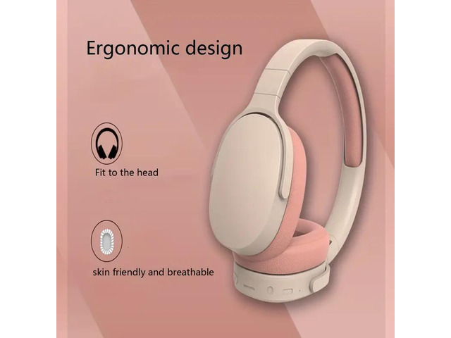 P2961 Foldable Wireless Over-Ear Headphone, Ergonomic Design Headset,pink