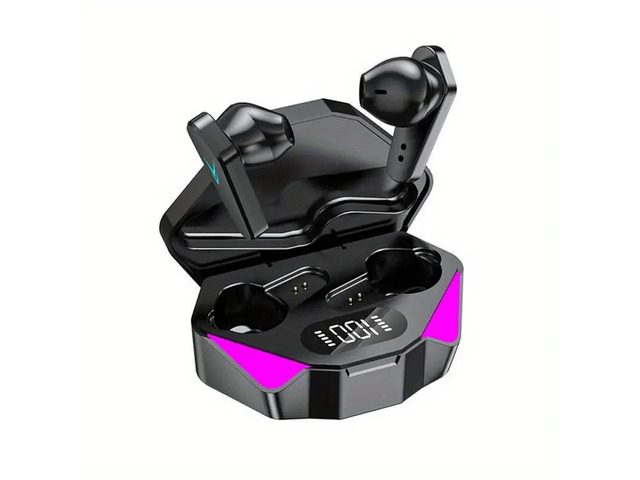 True Wireless Game Headset With Power Display And Light In-ear High-end Cool Black Technology Sports Running Call Noise Reduction