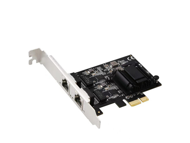 Dual Port 2.5G PCI-E To RJ45 Network Card RTL8125BG-CG & ASM1806 Chip Gigabit Ethernet PCI Express 10/100/2500Mbps For PC Color: 2.5G Dual Port