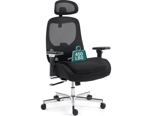 VANBOW Ergonomic Mesh Office Chair, Comfy Desk Chair, Big and Tall Executive Office Chair with 4D Arms, 2D Lumbar Support, Adjustable Headrest, Black