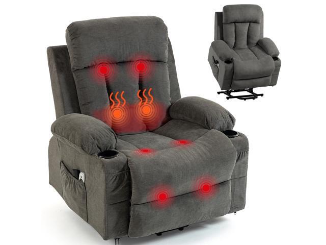 VANBOW Power Lift Recliner Chair for Elderly, Electric Oversized Single Sofa with Vibration Massage and Heat, Cup Holder and USB Charge Port for.