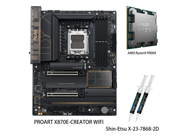 ASUS ProArt X870E-CREATOR WIFI Motherboard & AMD Ryzen 9 9900X CPU Combo, AM5 ATX, PCIe 5.0 x16 slots with full support for next-gen GPUs, DDR5,...