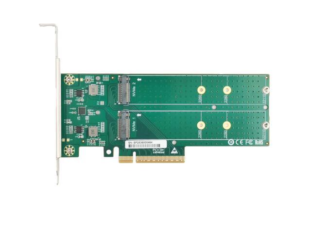 eShinreal PCIe x8 to Dual M.2 NVMe SSD Adapter support 2260/2280/22110 SSD