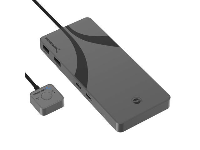 SABRENT Thunderbolt 4 KVM Switch, peripheral sharing with 3x Thunderbolt 4 USB C 40Gbps, 2x USB-C Charging 60W (PD 3.0) 4x USB type A 3.2x2.