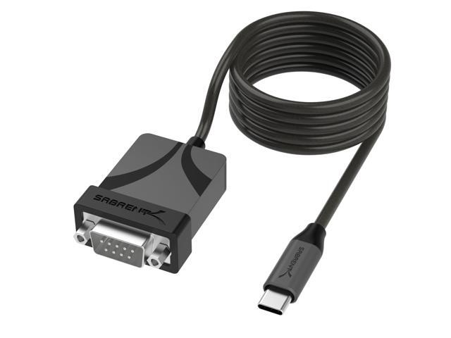 SABRENT USB-C to DB9 Serial RS-232 Adapter Cable 6FT, Prolific PL2303GS Chipset, USB 2.0, 1bps-12Mbps Baud Rate, for POS Terminals, Modems, GPS,.