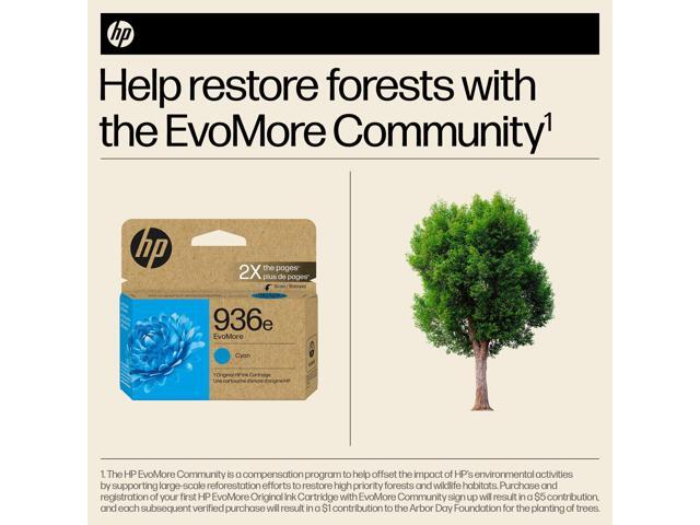 HP 936e EvoMore Cyan Original Ink Cartridge, 1,650 pages, 4S6V3LN