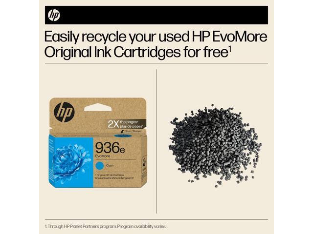 HP 936e EvoMore Cyan Original Ink Cartridge, 1,650 pages, 4S6V3LN