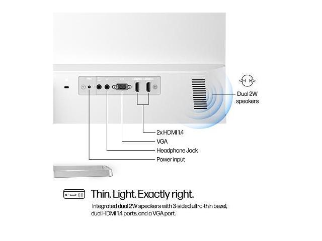 HP - 27" IPS LED FHD Monitor (HDMI, VGA) - Silver & Black - image 7