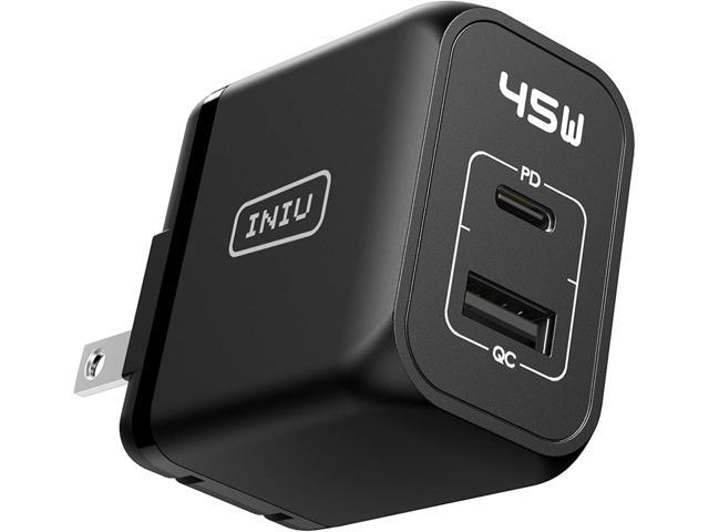 USB C Charger, INIU 2-Port 45W Super Fast Charger Type C, Mini Foldable PD PPS USB C Wall Charger Block by GaN Tech for Samsung Galaxy S23 Ultra...