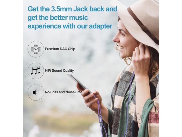 USB C to 3.5mm Audio Headphone & Android Phone Charger Adapter, 2-in-1 Type C to Aux Earphone Jack Dongle Cable & 60W Fast Charging for Samsung...