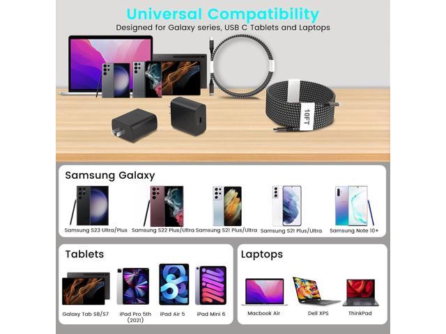 45W USB-C Charger, 2-Pack 45 Watt Super Fast Charger Type C Wall Charging Block with 2X 10FT Type C Cable for Samsung Galaxy S25 Ultra/S25/S25+/S24...