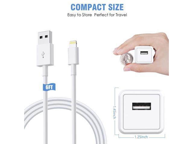 iPhone Charger,2Pack 6FT USB Wall ChargerMFi Certified USB iPhone Charger Cube Travel Plug Block with 6Foot Fast Charging Lightning Cable Cord for...