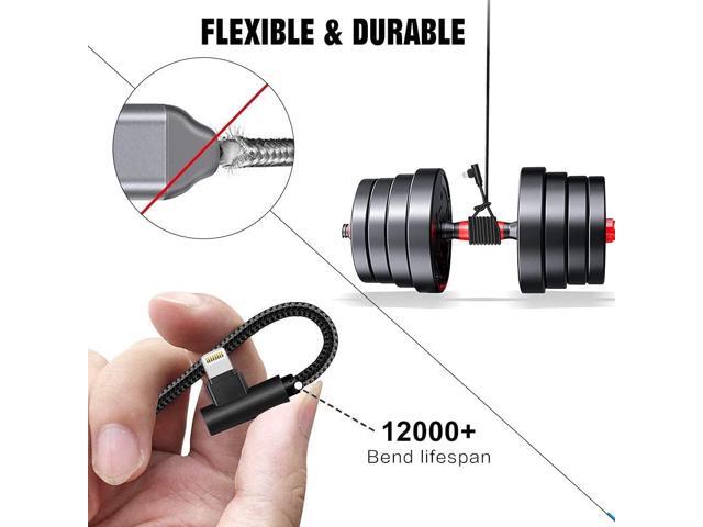 iPhone Cable 5 Pack(3/3/6/6/10FT) MFI Certified Cable Lightning Fast Charger Nylon Braided Data Cord 90 Degree Elbow for Game Video Compatible with...