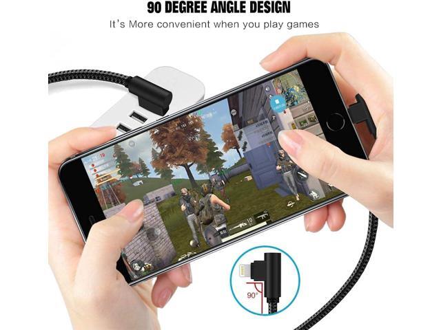 iPhone Cable 5 Pack(3/3/6/6/10FT) MFI Certified Cable Lightning Fast Charger Nylon Braided Data Cord 90 Degree Elbow for Game Video Compatible with...
