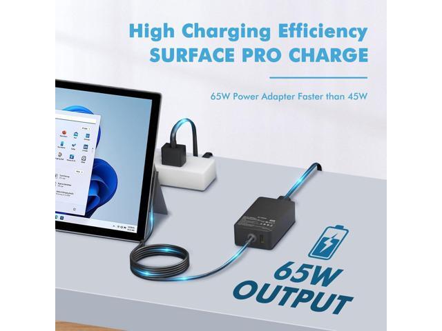 65W Surface Pro Laptop Charger Replacement for Microsoft Surface Pro 9 8 7 6 5 4 3 X Power Adapter,Surface Laptop 1 2 3,Compatible for Both...