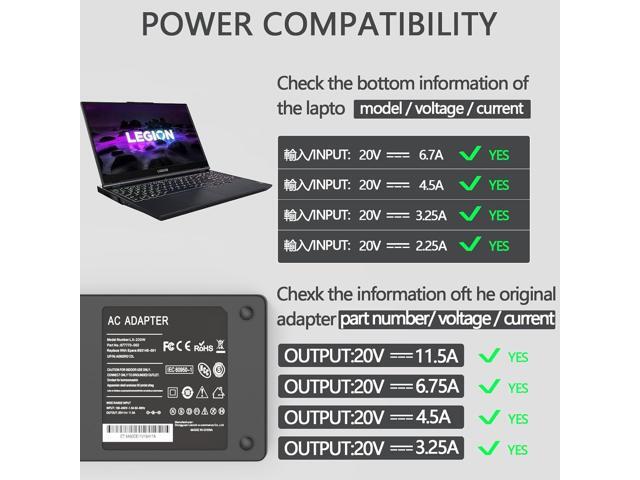 230W AC Adapter Charger Compatible with Lenovo Legion 5 Charger,for Legion 7 5P C7 S7 Y540 Y545 Y740 Y730 Y900 Y910 Y920 Y7000 Thinkpad P1 P73 P53...
