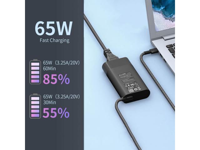 New Slim 65W USB C Laptop Charger Compatible with HP Laptop Charger USB C, Envy X360,Spectre X360,Elitebook X360,Elite X2,Elitebook...