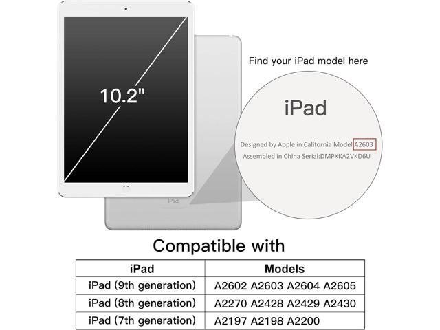 JETech Case for iPad 9/8/7 (10.2-Inch, 2021/2020/2019 Model, 9th/8th/7th Generation), Soft TPU Transparent Slim Shockproof Tablet Cover (Clear)