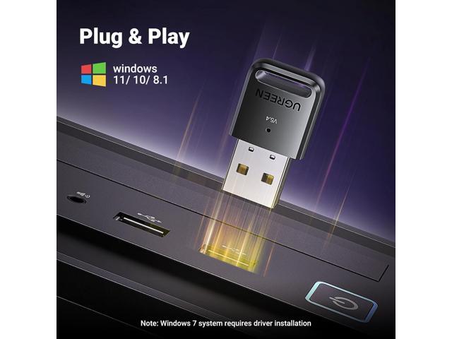 UGREEN USB Bluetooth Adapter, 2024 5.4 Bluetooth Adapter for PC, Plug & Play for Windows 11/10/8.1, Bluetooth Receiver & Transmitter for Bluetooth...