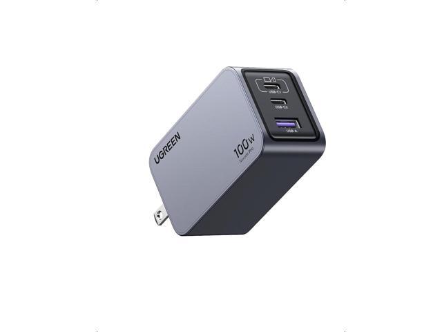 UGREEN Nexode Pro 100W GaN USB C Wall Charger, 3-Port Compact Fast PPS Charger for MacBook Pro/Air, Pixelbook, iPad, iPhone 17/16/15 Series, Galaxy.