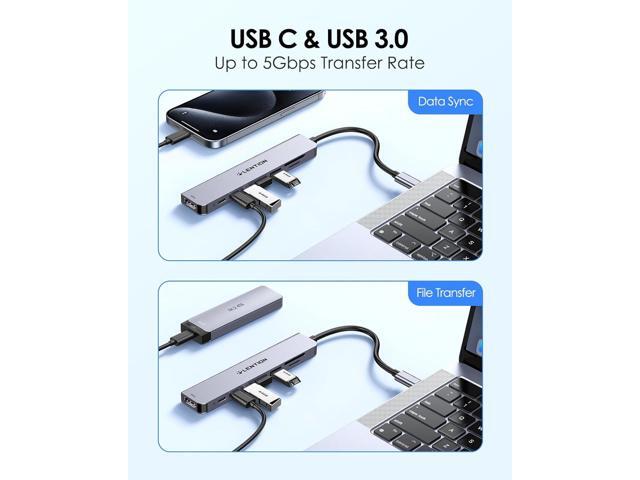 LENTION 8 in 1 USB C Hub with 4K@60Hz HDMI Adapter, 2 USB C Data & 2 USB 3.0 Port, 100W PD, SD/Micro SD Card Reader for 2023-2016 MacBook Pro, New...