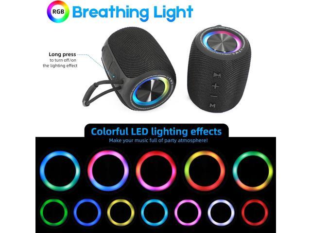 Portable Bluetooth Speaker, BT5.3 Wireless Speaker 20W Bass Diaphragms with Multi LED Light Dynamic Modes, IPX6 Waterproof 16H Playtime supports FM...