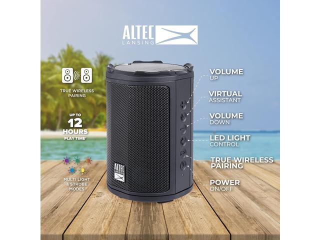 Altec Lansing - HydraMotion Wireless Bluetooth Speaker with 360 Degree Sound, Portable IP67 Waterproof for Outdoors, Shockproof, Snowproof,...
