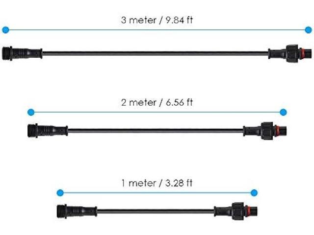 BTF-LIGHTING 5PCS 9.84ft 3meter 4 Pin 24AWG IP65 Extension Cable Wire with Male and Female Connectors at Both Ends for Single Color RGB 5050 WS2813...