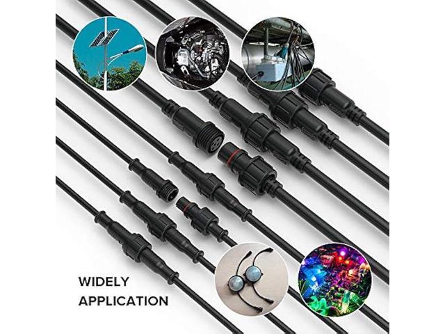 BTF-LIGHTING 5PCS 9.84ft 3meter 4 Pin 24AWG IP65 Extension Cable Wire with Male and Female Connectors at Both Ends for Single Color RGB 5050 WS2813...