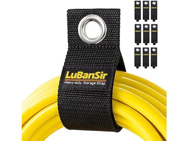 LuBanSir 9 Pack Extension Cord Holder Organizer, Holds 50lbs Heavy Duty Storage Straps for Garden Hose Storage and Garage Wall Organization