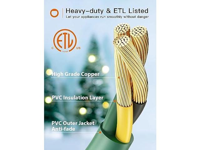 addlon 50FT Outdoor Extension Cord with Mutil Outlets Evenly Spaced 6 Outlets 16/3 SJTW Weatherproof Power Cable for Indoor Outdoor Christmas...