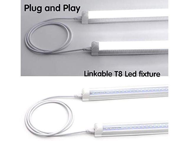 5FT 1.5 Meter T5 T8 Tube Light Fixture LED Linkable Cords, Double end Connector Cable, Power Extension Wire for LED Integrated Single Fixture, Shop...
