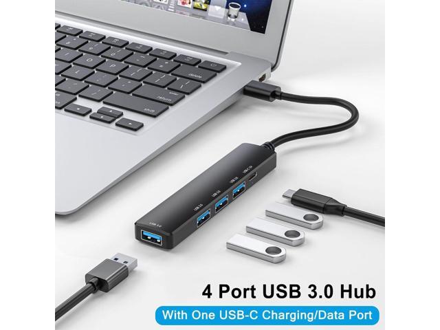 5-Port Powred USB 3.0 Hub, USB Extender USB Splitter with 5V USB-C Power/Data Port, USB Extender for A Port Laptop, PC, PS4/5, Xbox, Car and More