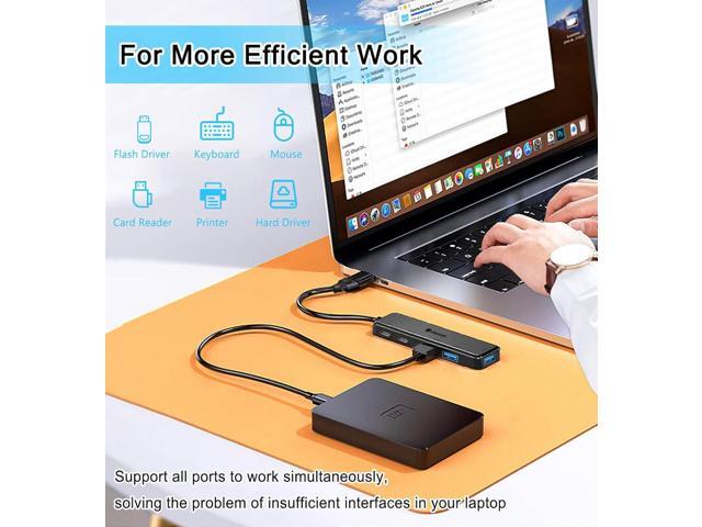 USB 3.0 Hub (5 in 1), USB C Hub, USB C to USB 3.0 Hub Adapter with USB C Power/Data Ports, USB Extender USB A & C Docking Station for Laptop PC...