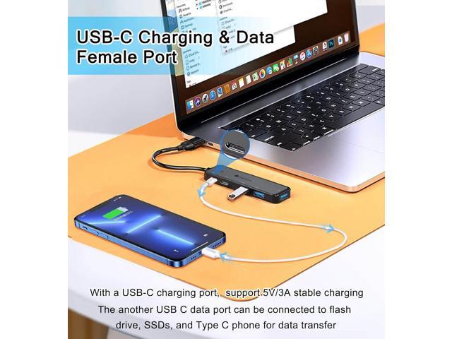 USB 3.0 Hub (5 in 1), USB C Hub, USB C to USB 3.0 Hub Adapter with USB C Power/Data Ports, USB Extender USB A & C Docking Station for Laptop PC...