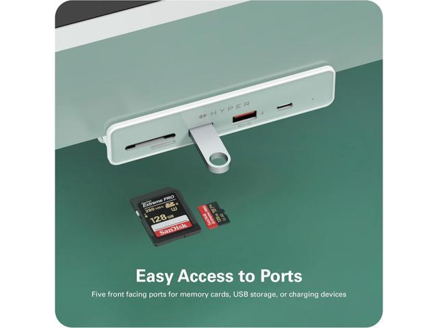 HyperDrive iMac USB Hub Adapter, 6in1 iMac Accessories: HDMI 4K60Hz, USB-C 10Gbps, 2 USB-A 10Gbps, SD UHS-I, MicroSD UHS-I for iMac 2021 24 inch