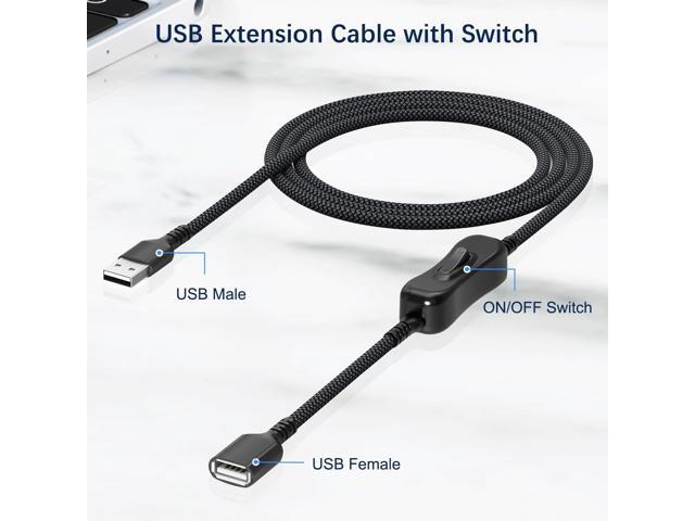 Itramax USB On/Off Switch Cable 3.3FT,USB A Male to Female Extension Switch Charger Cord Upgraded Toggle Controller Power Extender Line for...