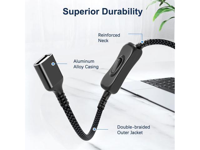 Itramax USB On/Off Switch Cable 3.3FT,USB A Male to Female Extension Switch Charger Cord Upgraded Toggle Controller Power Extender Line for...