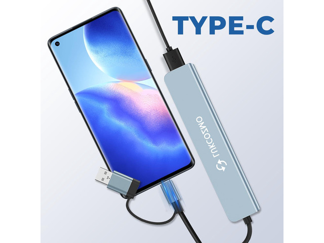 USB Hub 5 Ports, Multiple USB Hub 3.0 & TF/SD Card Reader, USB Splitter 5 in 1 USB Extender Compatible with MacBook/Pad Pro/Dell/HP Laptop/Phones
